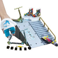 11Pcs Fingerboard Skatepark Set Fingerboard Skate Set Skate Park Kit With Mini Venue Scooter Clothes And Pants Bike Skateboard