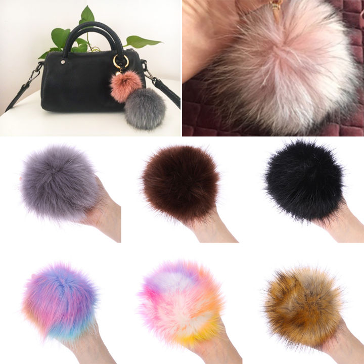 bqgbg63511หมวกปอมปอมขนาดใหญ่15ซม-หมวกแบบถักเลียนแบบขน-pompom-skullie