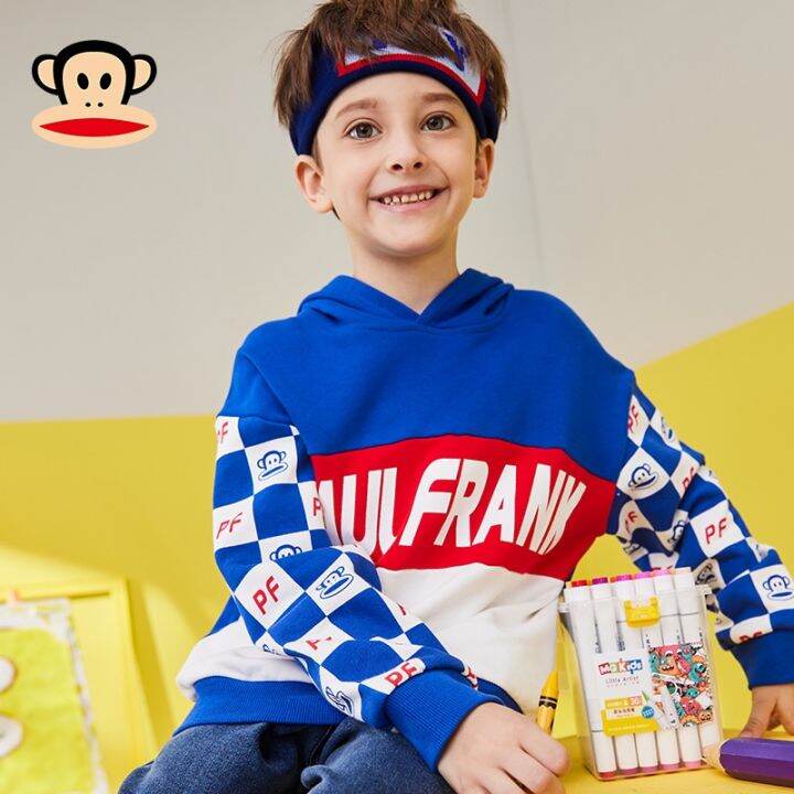 เสื้อผ้าเด็ก-paul-frank-เสื้อกันหนาวเด็กผู้ชายฤดูใบไม้ผลิและฤดูใบไม้ร่วงอินเทรนด์เสื้อเด็กทอดถนนเสื้อมีฮู้ดเด็กโต