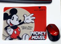 แผ่นรองเม้าส์ หนา นุ่ม น่ารัก น่าใช้ ลาย Mickey Mouse แผ่นรองเม้าส์ทรงสี่เหลี่ยม ขนาด 21x26 cm