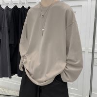 【Mens clothing】หลวมเสื้อผู้ชายแข็งเสื้อยืดเป็นกลาง Streetwear แฟชั่นผู้หญิง KoreanCotton เสื้อแขนยาวเสื้อยืดผู้ชาย