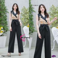 Jumpsuit  BBR  แขนกุด ขายาว ผูกโบว์เอว