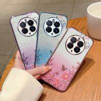 เคสป้องกันรวมทุกอย่างสำหรับ Huawei Mate 50 50 50Pro ผงชิมเมอร์เคสโทรศัพท์ Electroplated Secret Garden