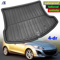 Car Cargo Boot LinerFor Mazda 3 BL 4ประตูซีดาน Saloon 2009 2010 2011 2012 2013ถาดด้านหลัง Trunk พรมพรมรถจัดแต่งทรงผม