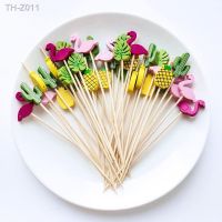 ﹍ 100Pcs 12Cm Disposable Party Tableware Fruit Dessert Sticks Bamboo Skewers Buffet Cupcake Decoration Wedding Supplies