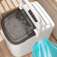 เครื่องทำน้ำแข็งก้อนกลมขนาดเล็ก Automatic Ice Cube Machine with Handle for Home Party Kitchen CN Plug 220V