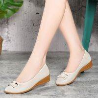 [COD] Doudou shoes womens autumn new flat wedge non-slip work slip on version of single women