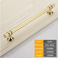 Drawer Golden T-shaped Single Furniture Gold Simple Black Wardrobe Handle Aluminum