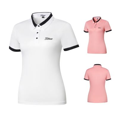 PING1 W.ANGLE DESCENNTE Le Coq TaylorMade1 Odyssey✈△  New golf ladies short-sleeved T-shirt breathable quick-drying sweat-absorbing polo shirt jersey slim fit all-match GOLF clothes