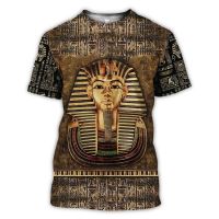 3D Printed Plus Size Ancient Egyptian Goddess Pharaoh Mens Short Sleeve T Shirt Harajuku Style Unisex Mens Top