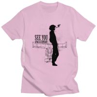 Cowboy Bebop T Shirt Cowboy In Space Mens T Shirts Pure Cotton Spike Spiegel Tee O-Neck Vintage Anime Tshirt Harajuku