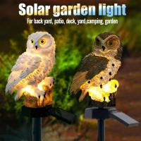 Solar Lamp Owl Ornament Animal Bird Outdoor LED Decor Sculpture Novelty Solar Garden Lights Outdoor Solar Light Patio Lawn Decor