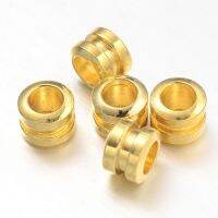 100pc Brass Spacer Beads Grooved Column Golden 5x4mm Hole: 2.5mm