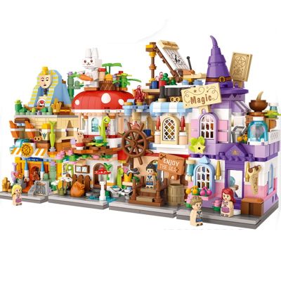 New Loz Mini Block City View Scene Coffee Shop Retail Store World Architectures Model Building Christmas Toy for Children 1649
