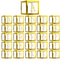 Gold Balloon Birthday Transparent Box Letter Bride to Be Cube Baby Shower Globos Party Decoration Number Balloons Alphabet Boxes Balloons