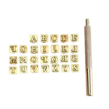 26 Metal Letter Stamps Punch Set for Leather Craft Stamps Tools Punch Metal  Leather Punching Tools for Beginners or Professional 