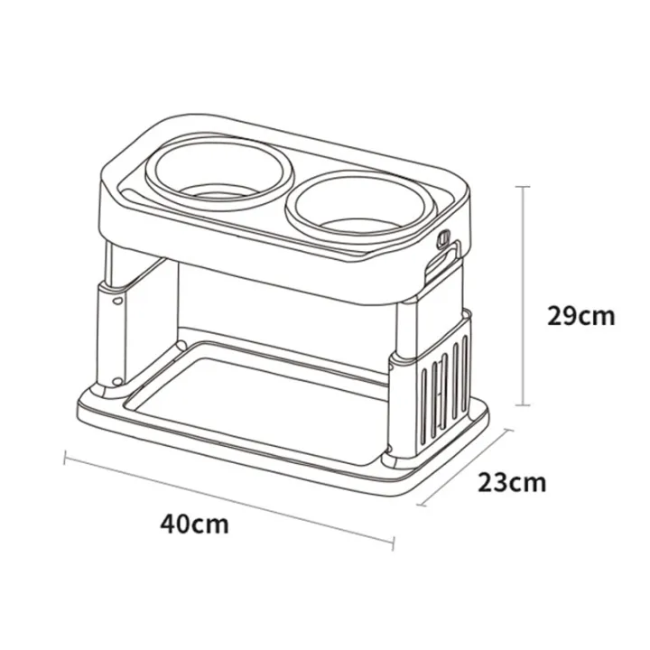 เครื่องให้อาหารสัตว์เลี้ยงยกสูงปรับความสูงได้4ระดับและโถสเตนเลส2ชั้นสำหรับสุนัขเล็กไปหาใหญ่สถานีให้อาหารเลี้ยงแมว