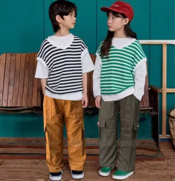 Cargo Pants for Boys and Girls Fashion Korean Style Loose Casual Cargo Pants  Middle Large Children's Trousers
