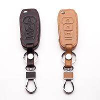 ♗✖▧ 3 buttons leather car remote key case car-covers For Ford Focus 3 MK3 Mondeo Fiesta Kuga Escape Ecosport car keys accessories