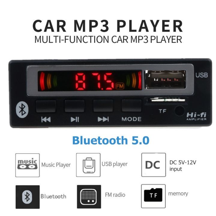 5v-12v-bluetooth-v5-0-mp3-player-wireless-receiver-mp3-decoder-board-car-fm-radio-module-tf-usb-3-5mm-aux-audio-adapter