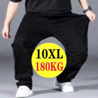 10XL ขนาดใหญ่สีดำกางเกงลำลองบุรุษระบายอากาศกางเกงเอวยางยืด Jogger กางเกงแห้งเร็วถุงกางเกงผู้ชาย Streetwear