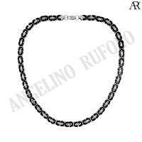 ANGELINO RUFOLO Necklace ดีไซน์ 8 mm. Fremada Chain สร้อยคอ Stainless Steel 316L(สแตนเลสสตีล)คุณภาพเยี่ยม สีเงิน