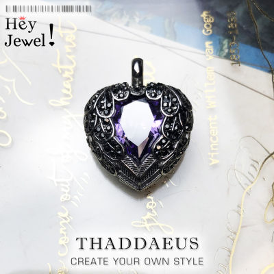 Pendant Purple Winged Heart,2019 Brand 925 Sterling Silver Glam Jewelry Europe Bijoux Necklace Accessorie Gift For Soul Woman