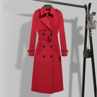 YIT228 Trench Coat ผู้หญิงเข่า2021ฤดูใบไม้ผลิใหม่เอว Slimming สไตล์อังกฤษคลาสสิก Noble Lady ขนาดใหญ่กลางความยาวเสื้อ