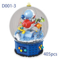 370+pcs New Technical Crystal Ball Music Box Astronaut Model Bluetooth Audio Set Building Block Bricks Toy Kids Gift Boy Girl