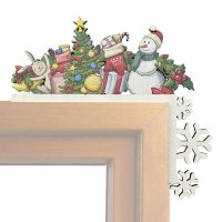 Christmas Door Frame Decorations Cute Santa Claus Merry Christmas Door Corner Decors Christmas Party Tabletop Decorations Window