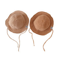 2022 New Kids Straw Bucket Hat for Girls Boys Summer Panama Hats Big Brim Protection Children Sun Cap Baby Stuff for 2-5 Years