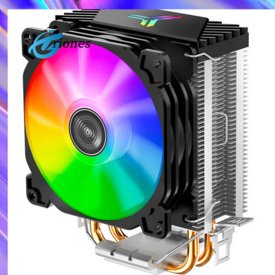 CR1200เครื่องทำความเย็น CPU RGB 3Pin 2ท่อความร้อน CPU ฮีทซิงค์โคมไฟอัตโนมัติพัดลมระบายความร้อนสำหรับ LGA 775/1150/AM4/AM3 +/AM3