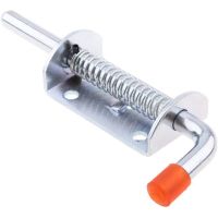 Metal Lock Barrel Bolt Spring Loaded Latch with Grip Heavy Duty for Gate Shed Door Trailer Garage