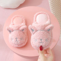 Children Cotton Slippers Autumn Winter Warm Thick Fuzzy Slippers Indoor Home Non-Slip Platform Shoes Baby Footwear Kid Shoes