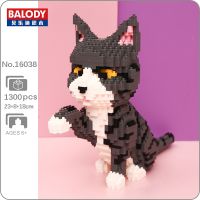 Balody 16038 Persian Cat Grey Kitten Animal Sit Pet 3D Model DIY Mini Diamond Blocks Bricks Building Toy for Children no Box