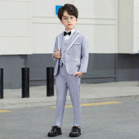 Kinder Der Schule Uniform Anzug Set Gentleman Koreanische Stil Blume Junge Hochzeit Host Fotografie Kostüm Kinder Blazer Hosen Weste