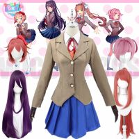 Anime Doki Doki Literature Club Monika Cosplay Costumes Sayori Yuri Natsuki Halloween Costumes For Women Dress Vestido Clothing