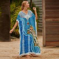 Hot sell Sundresses Cover Ups For Swimwear Women Bohemian Swimsuit Up Skirt Swimming Suit Smock Loose Big Yards Outside Beach Upper