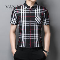 VANAQ เสื้อเชิ้ตผู้ชายแขนสั้นผู้ชายแขนยาวเสื้อเชิ้ตลายสก๊อตหล่อแนวโน้มอเนกประสงค์เสื้อโค้ตฤดูร้อนกลางอายุพ่อชุดเดรสหน้าร้อน