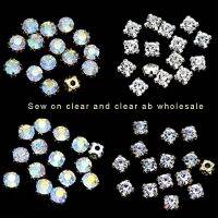 HOT 3/4/5/6/7/8/10mm Round Rhinestones Flatback With Claw Sew Diamanté Stone Trims