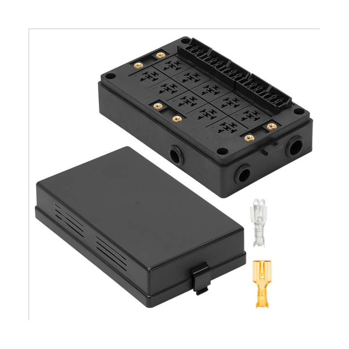 Automotive Fuse Relay Box Universal Block 12V For Car, Truck 10 Slot
