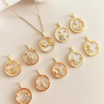 12 Zodiac Sign Constellations Pendants Necklaces For Women Men Rose Gold  Male Jewelry Fashion Birthday Gifts Capricorn Cancer Leo Necklace | Wish