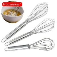 Houseeker 8/10/12 Inches Stainless Steel Egg Beater Hand Whisk Mixer Kitchen Baking Tools
