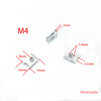 Heishada 10ชิ้นตัวยึดสกรูในตัวคลิปรูปตัวยูสำหรับ M4 M5 M6สกรูแผ่นเหล็กหัวเข็มขัดป้องกันสนิมสำหรับรถจักรยานยนต์