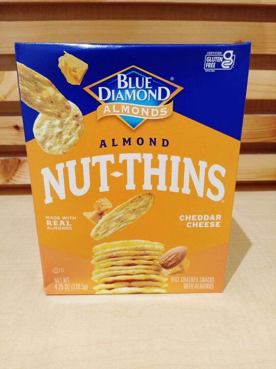 120.5g Blue Diamond NutThins Cheddar Cheese Rice Cracker Snacks with Almonds Lazada PH