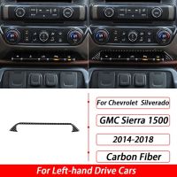 สำหรับเชฟโรเลตซิลเวอร์ราโด Gmc Sierra 1500 14-18ระบายอากาศคาร์บอนไฟเบอร์พวงมาลัยหน้าต่างชุดแผงลิฟต์สติกเกอร์ภายในรถยนต์