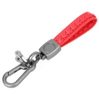 พวงกุญแจที่ใส่กุญแจสำหรับผู้ชายหรือผู้หญิงโซ่ห่วงพวงกุญแจโลหะพวงกุญแจผ้าทอเชือกหนัง PU แฟชั่นพวงกุญแจอัตโนมัติของขวัญ