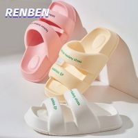 ❈ RENBEN รองเท้าแตะและรองเท้าแตะผู้หญิงฤดูร้อนบ้านในร่มหนา soled แจ๊กเก็ตใหม่ทั้งหมดตรงกับแฟชั่นเกาหลี ins รองเท้าแตะคํา