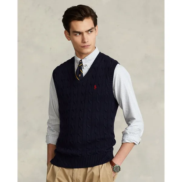 Polo Ralph Lauren Cable-Knit Cotton Sweater Vest (MNPOSWE1CM20038400) |  Lazada Singapore