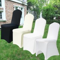 50/100 Pcs White Black Universal Chair Covers Stretch Spandex for Wedding Party Banquet Hotel Decor